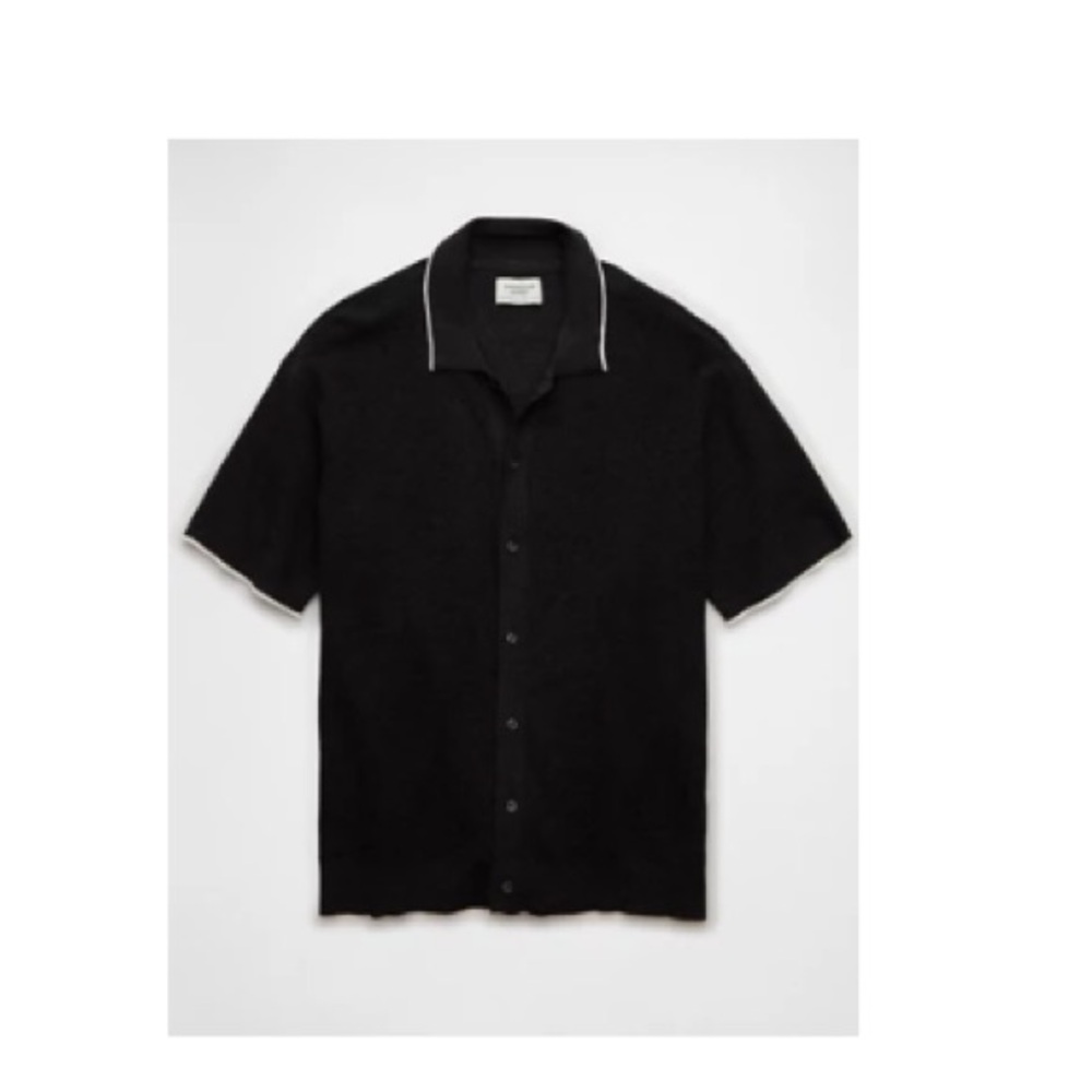 AMERICAN EAGLE men's waffle button down sweater polo shirt